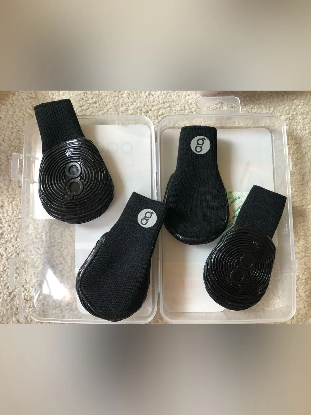 Goo-eez All-Season Dog Boots in Black - Set of Protective Paw Boots